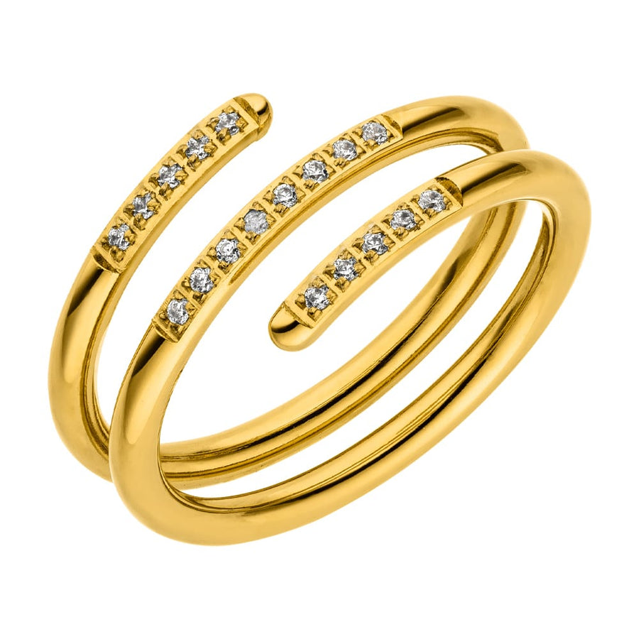 dreifach Ring gold Zirkonia Steinchen wasserfest