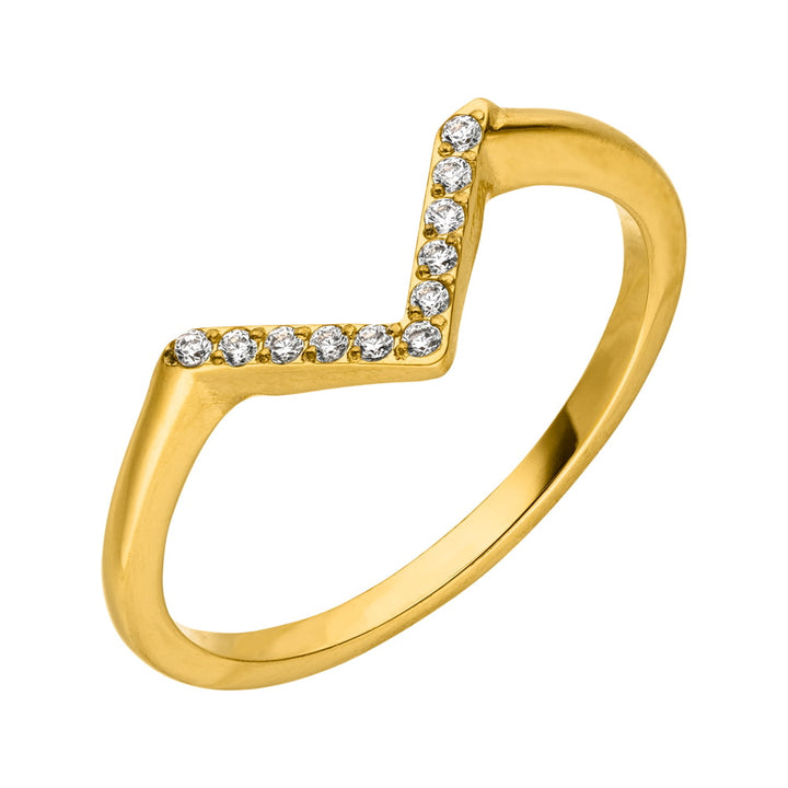 Ring V-Form funkelnde Glitzersteine wasserfest