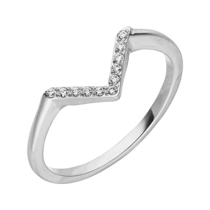 Ring V-Form Chirurgenstahl Zirkoniasteine