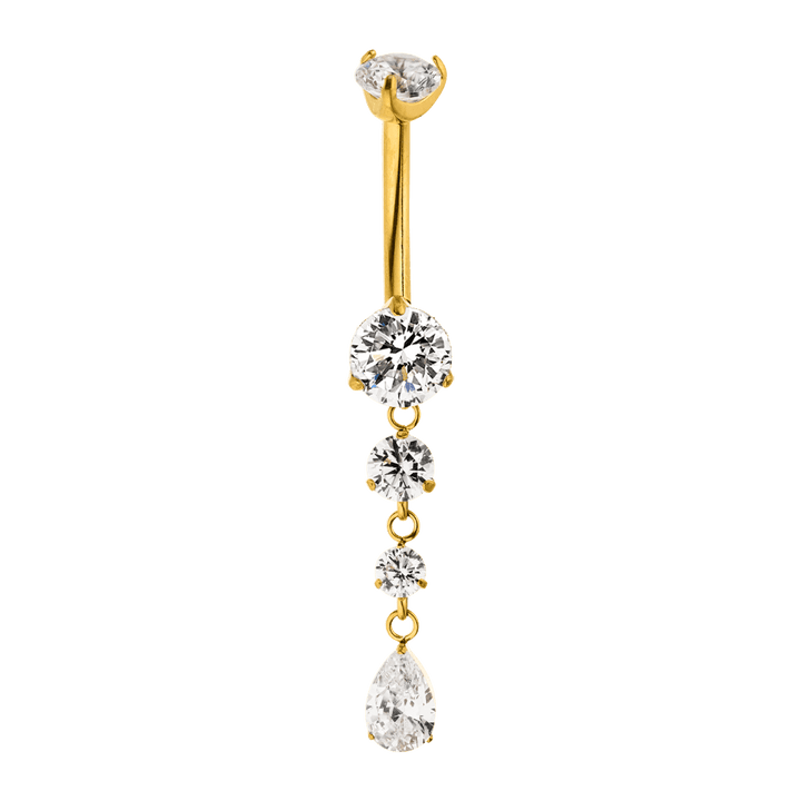 vergoldetes bauchnabelpiercing titan glitzersteinchen wasserfest