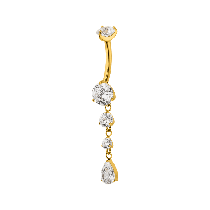 bauchnabelpiercing vergoldet titan zirkoniasteinchen wasserfest