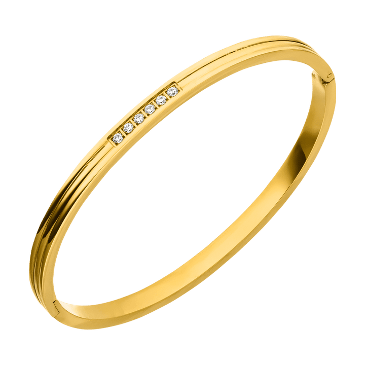 18K verrgoldeter Armreif Zirkonia Glitzersteinchen wasserfest