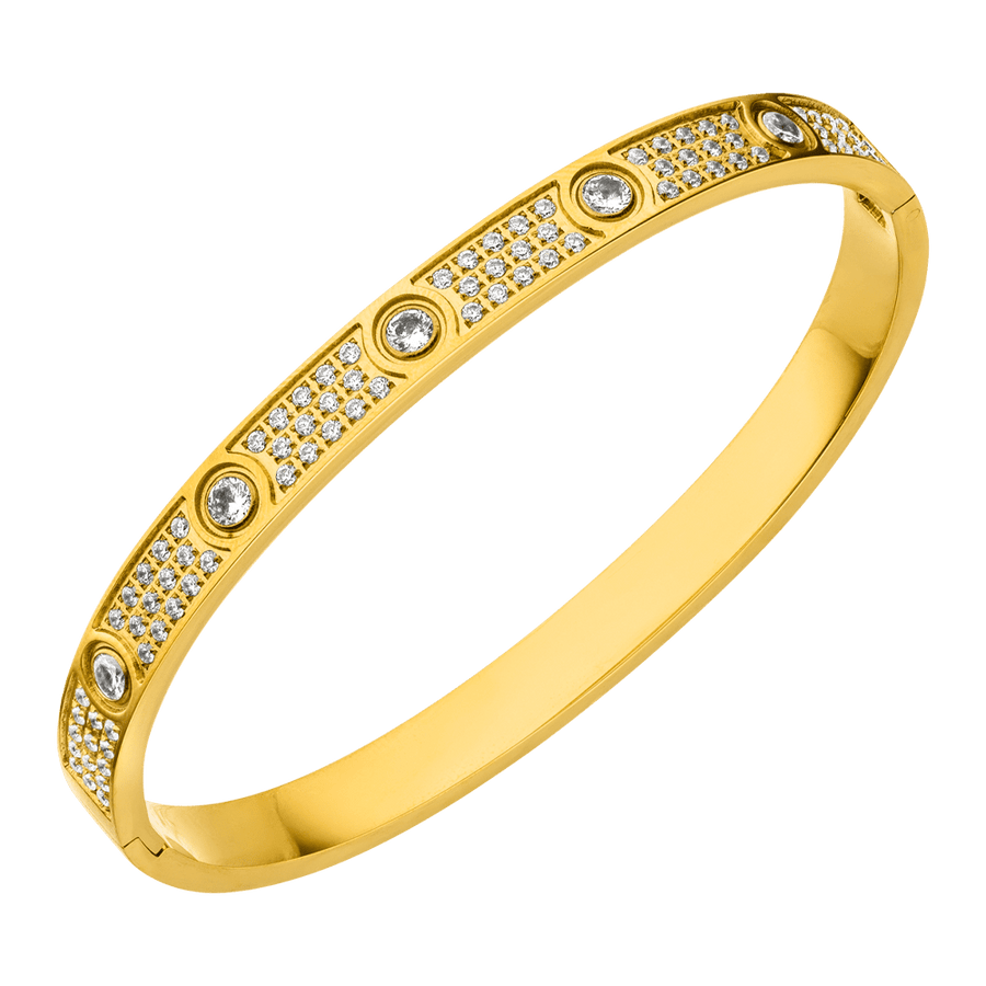 Armreif Iced out 18K vergoldet wasserfest