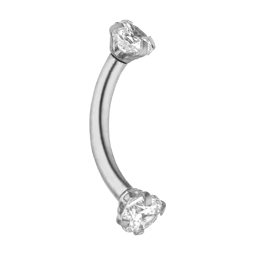 Rook Piercing Ohr Silber Glitzer Steine wasserfest Titan