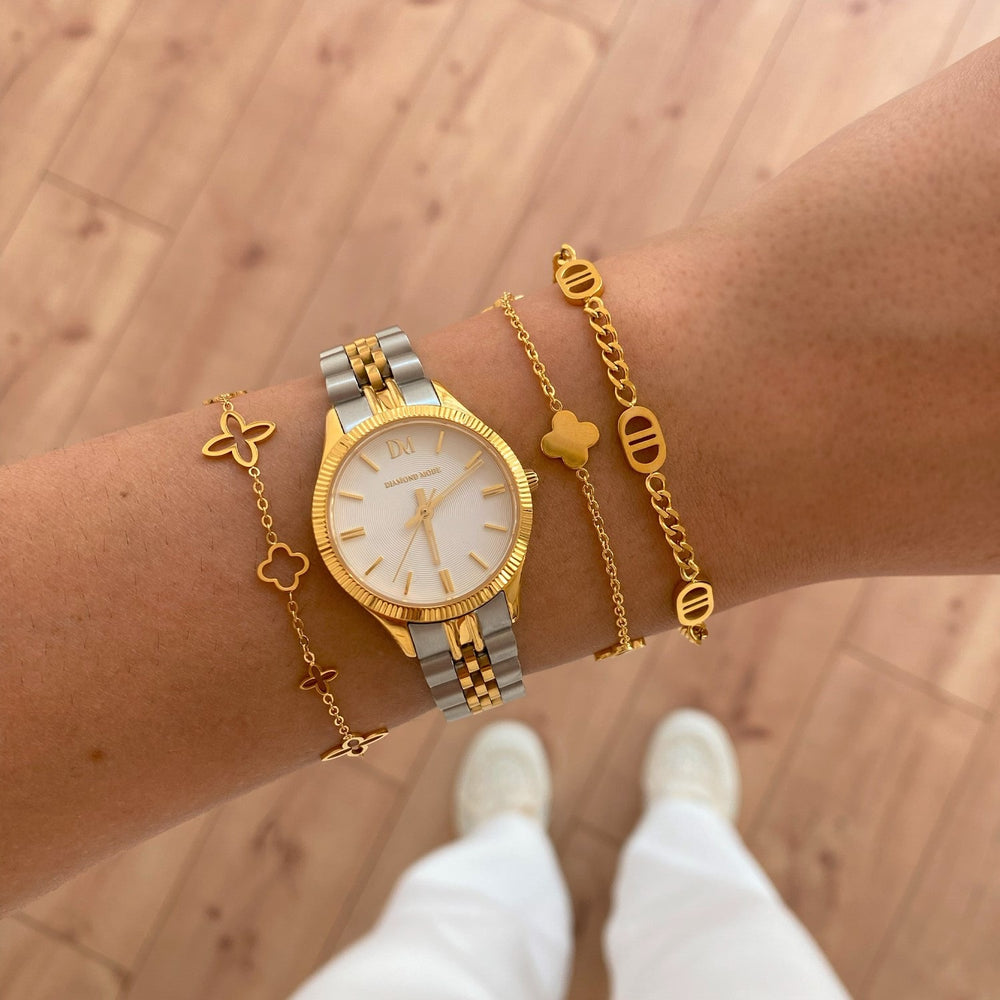 Kleeblatt Armband wasserfest 18K vergoldet Clover