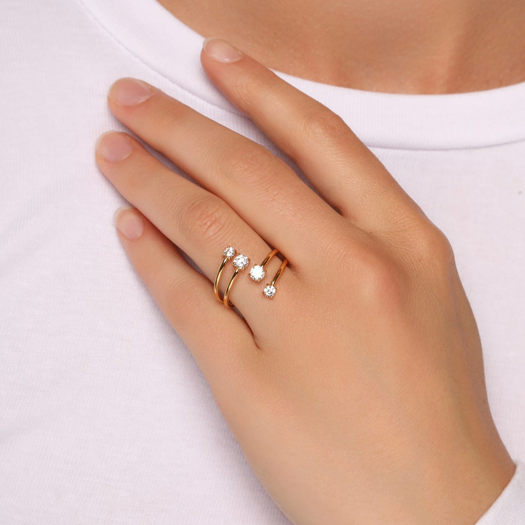Glow Lines Ring | 18K gold-plated