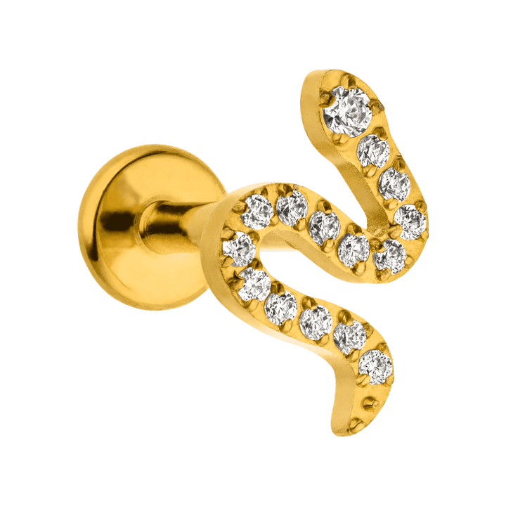 Schlangen Piercing Tragus Flat Labret Titan