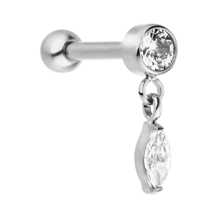 Titan Piercing Silber Helix Conch Glitzer Anhänger