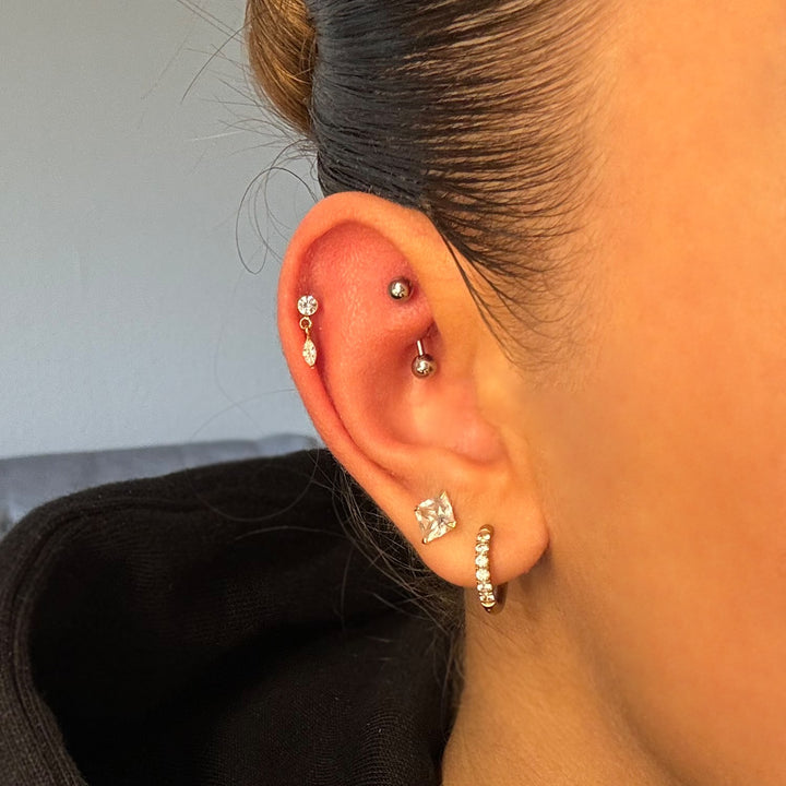 Titan Piercing Glitzer Anhänger Steinchen wasserfest