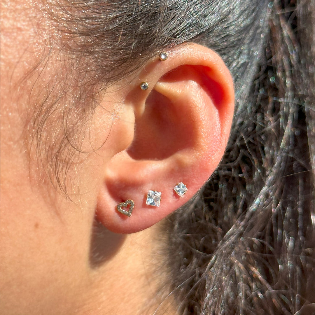 Titan Piercing 18K vergoldet wasserfest Glitzer Steinchen