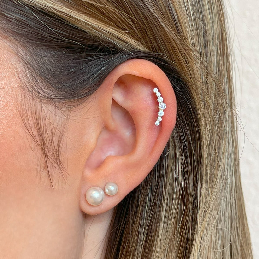 Titan Piercing mit Zirkonia Steine wasserfest