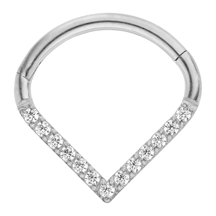 Ohrpiercing Titan Hochglanz poliert Zirkonia Steinchen