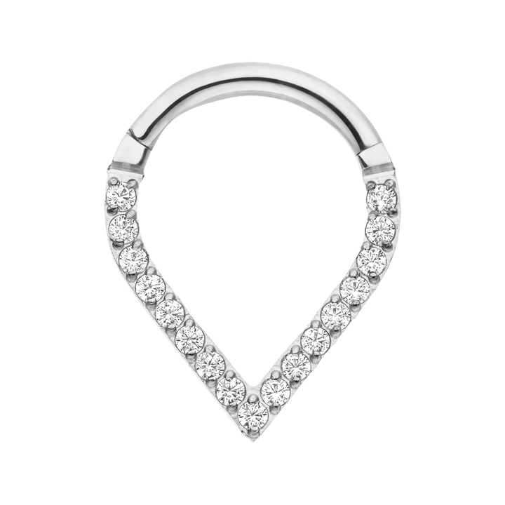 Piercing Ring Segmentclicker wasserfest Glitzer Steinchen Titan
