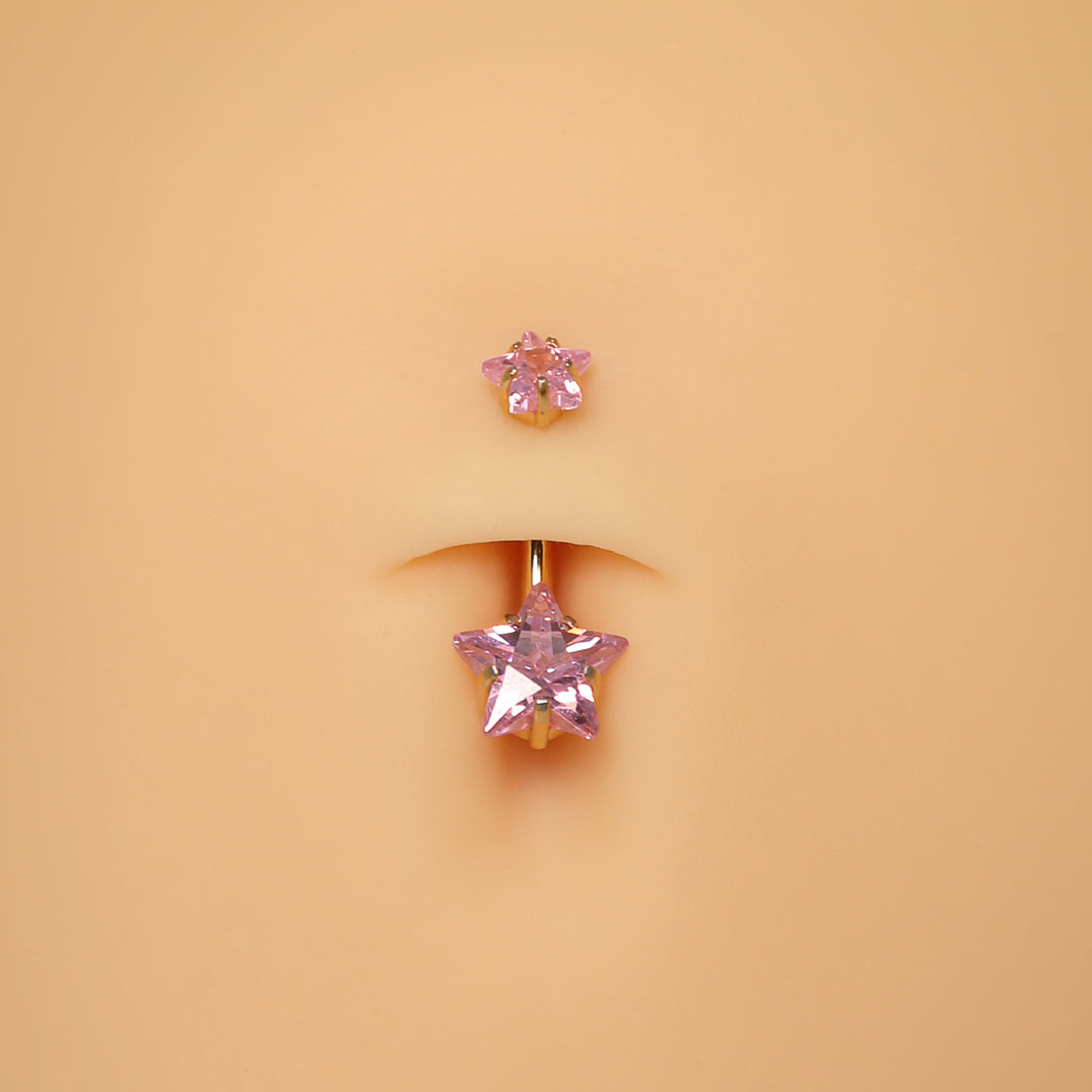 Stern Bauchnabelpiercing Rosa Titan