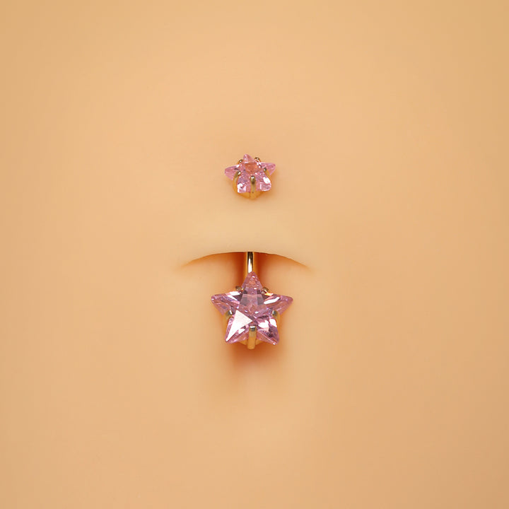 Stern Bauchnabelpiercing Rosa Titan