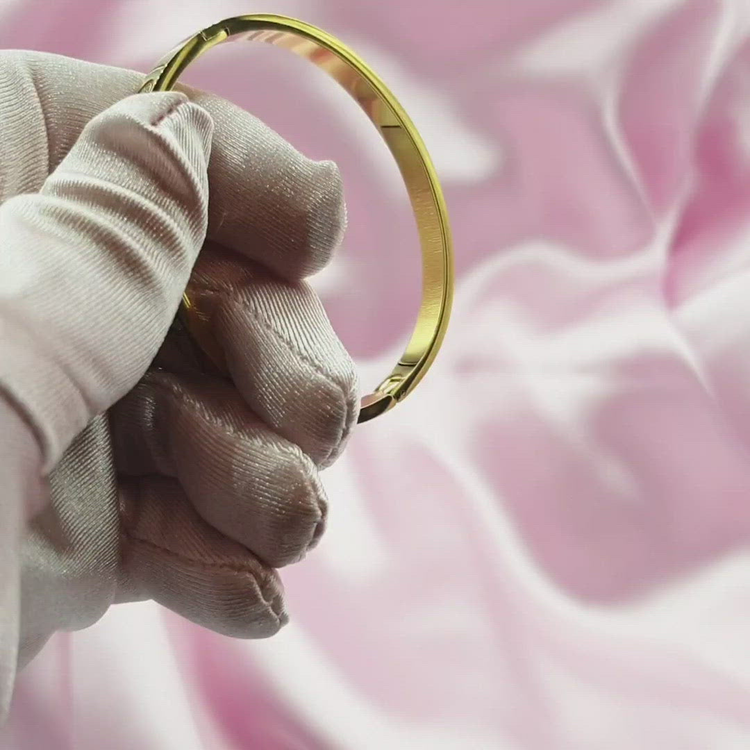 Zirkonia Armreif 18K vergoldet wasserfest für Damen