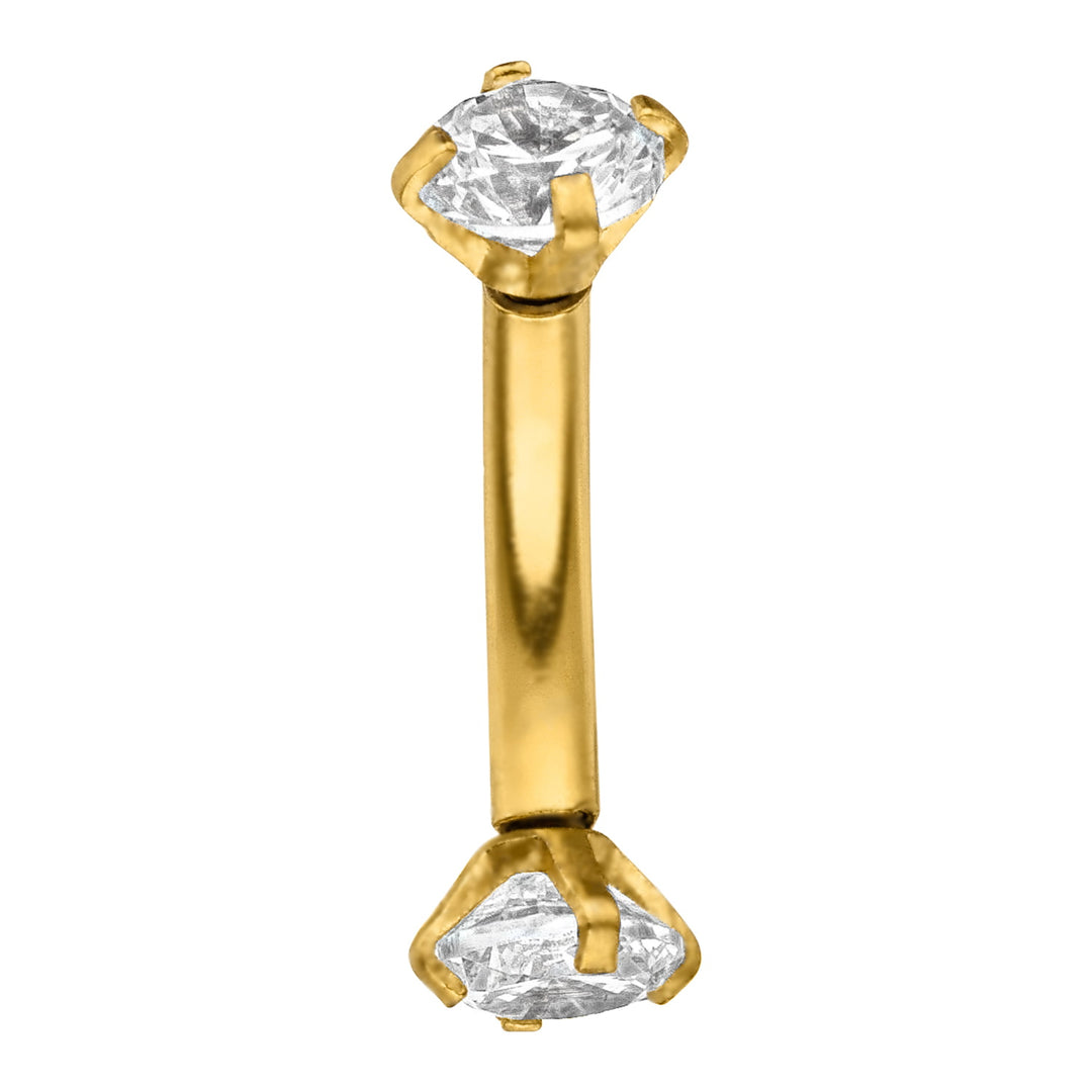Bananen Piercing mit Zirkonia Titan Rook gebogen