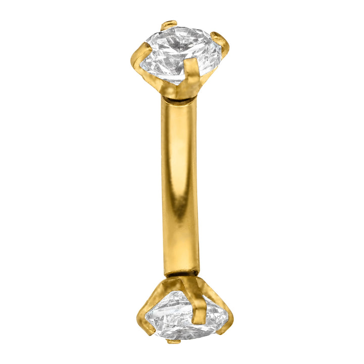 Bananen Piercing mit Zirkonia Titan Rook gebogen