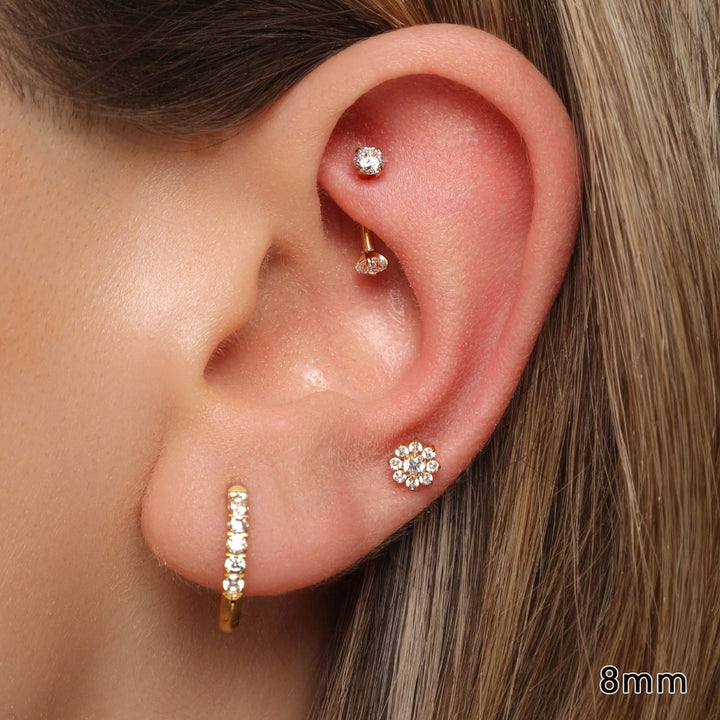 Rook Piercing Glitzer Steinchen Titan