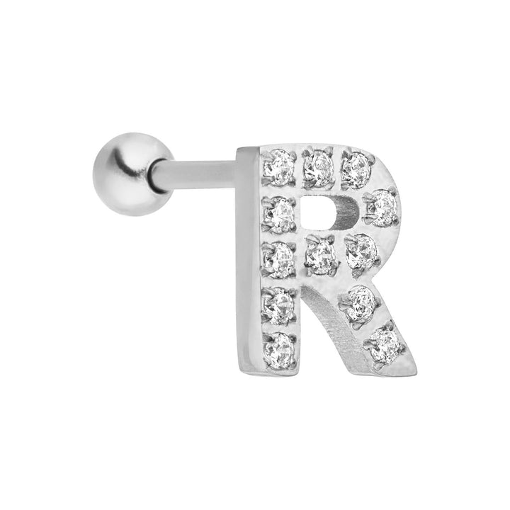 Chirurgenstahl Piercing mit Buchstabe silber wasserfest