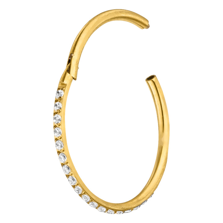 Clicker Piercing gold Segmentring für Conch Zirkonia