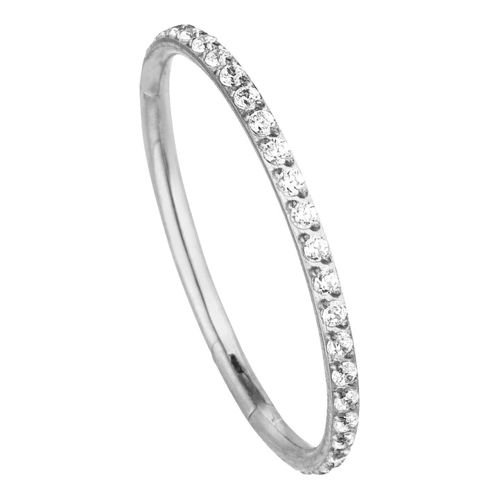 Conch Piercing silber Segmentring Clicker Titan Zirkonia
