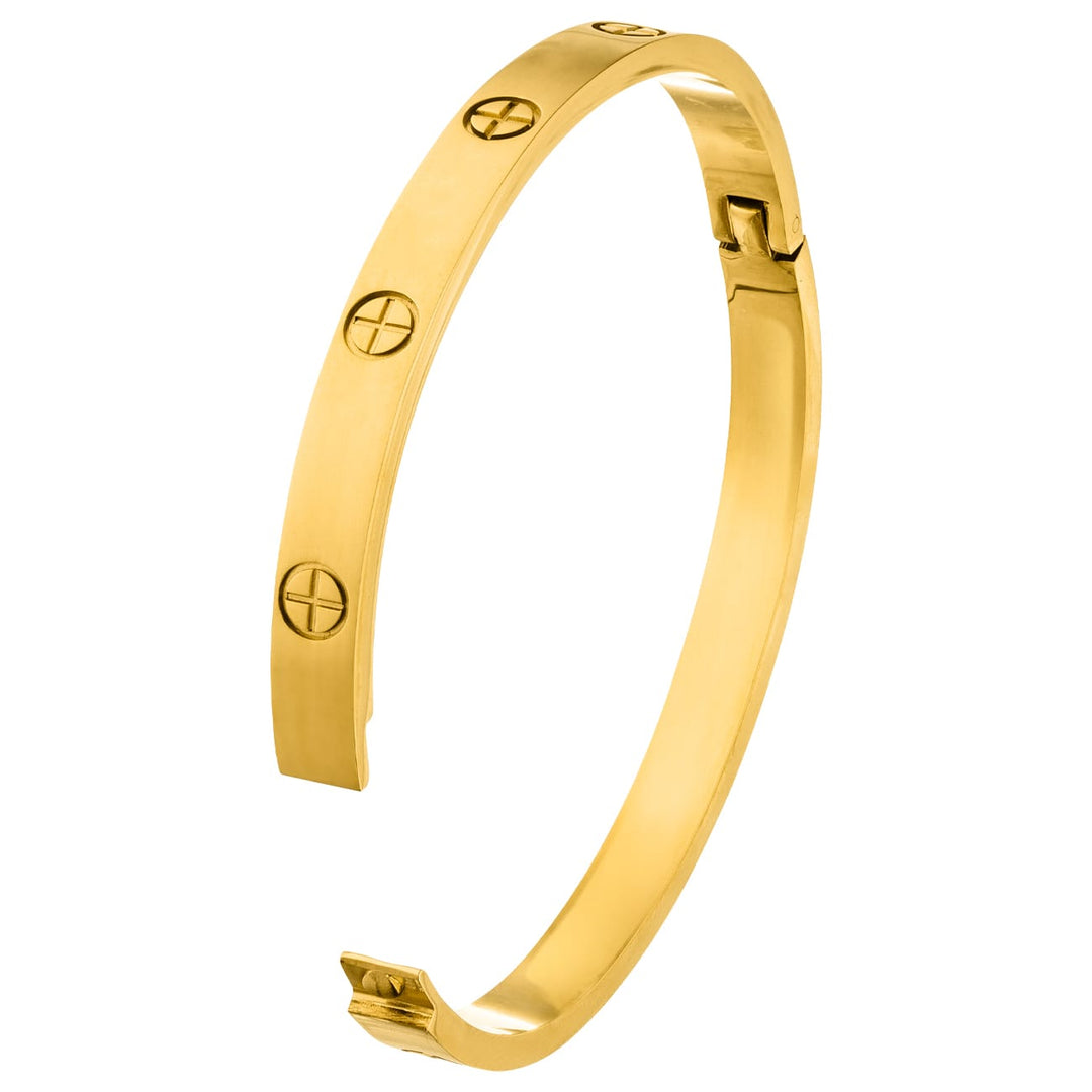 Wasserfester Armreif mit Schrauben 18K vergoldet Bangle