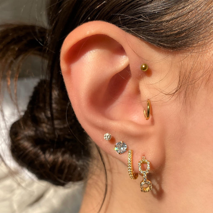 Zirkonia Piercings Gold Chirurgenstahl Edelstahl