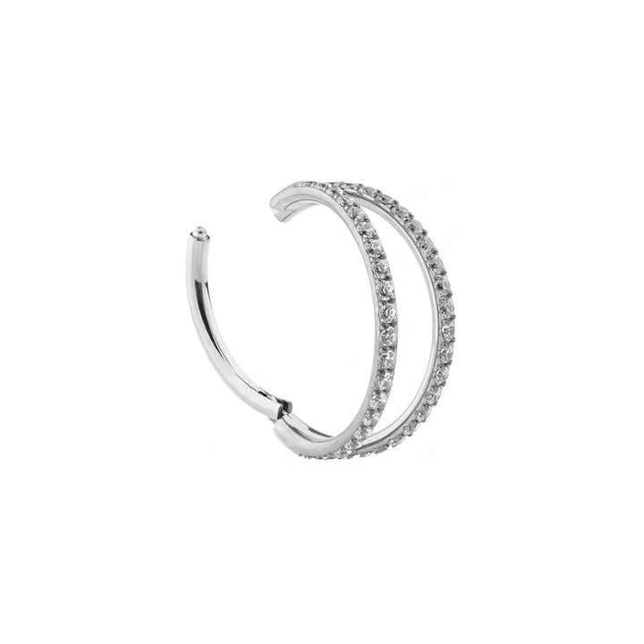 Doppel Clicker Ohrpiercing silber Titan wasserfest antiallergisch