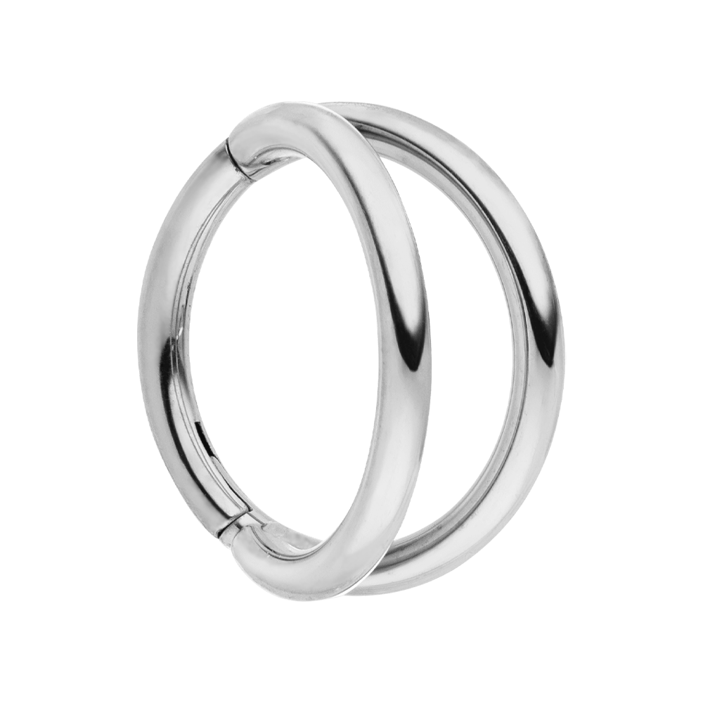 Doppel Clicker Piercing Chirurgenstahl Silber wasserfest