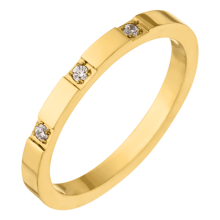 Zirkonia Ring 18K vergoldet wasserfest dünn elegant