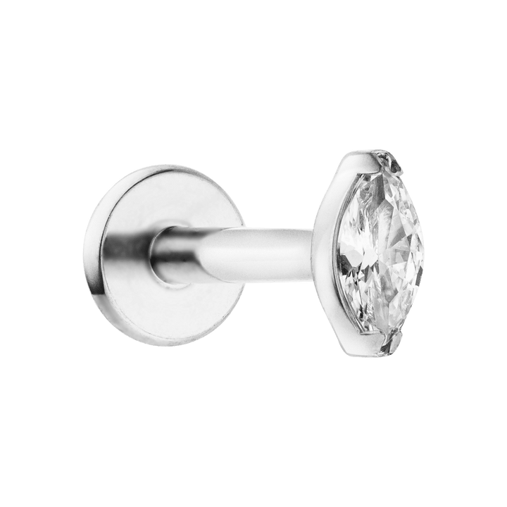 Titan Piercing Silber Silber wasserfest Marquise Schliff Glitzer