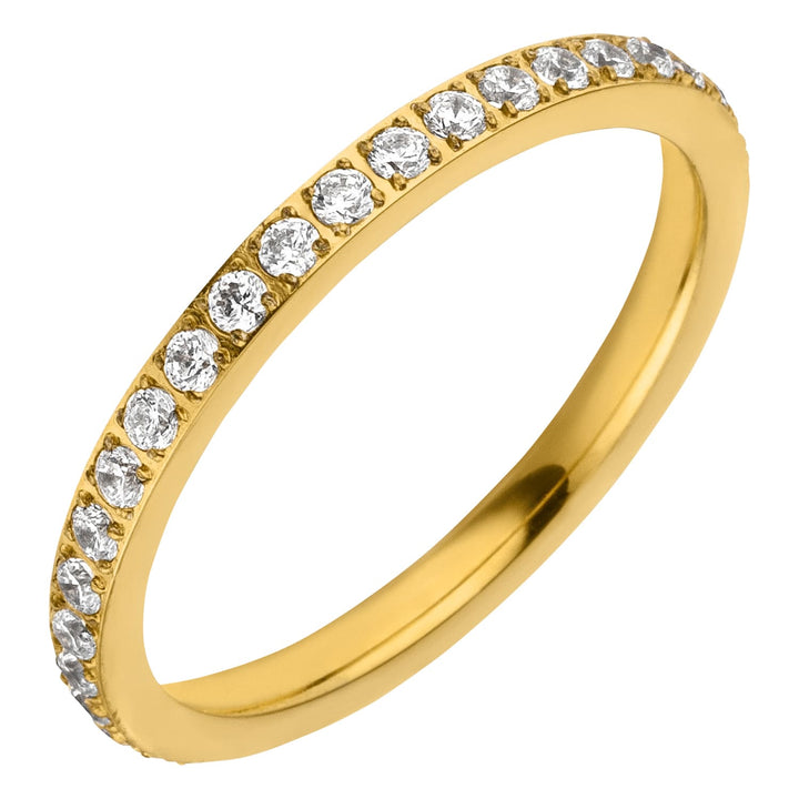 Zirkonia Ring Gold 18K vergoldet wasserfest Chirurgenstahl