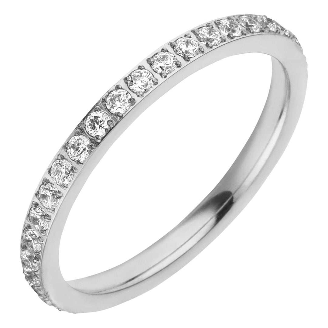 Zirkonia Ring Silber Chirurgenstahl wasserfest 316L Edelstahl