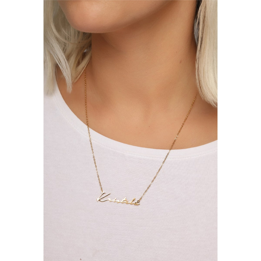 Personalisierte Namenskette wasserfest 18K vergoldet Edelstahl