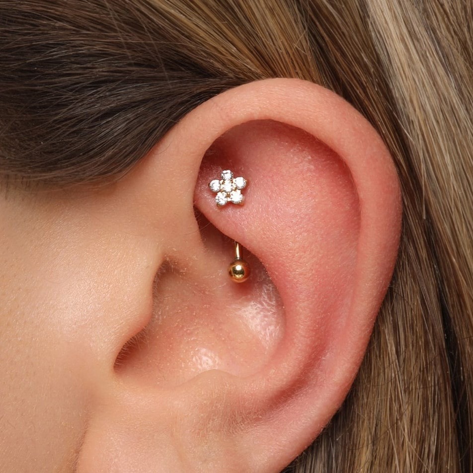 Rook Piercing Barbell Stecker wasserfest
