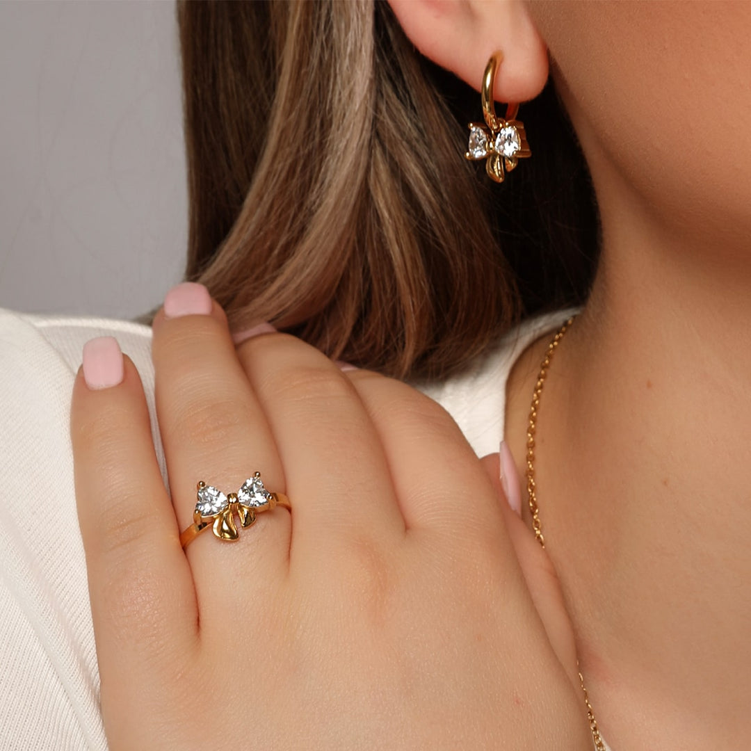 Schleifen Schmuck wasserfest Edelstahl vergoldet