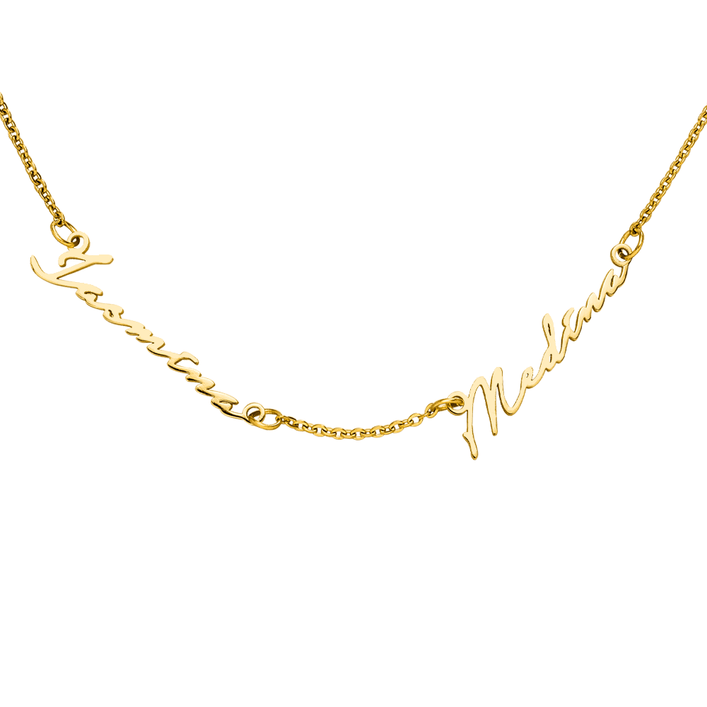 Kette personalisiert zwei Namen Chirurgenstahl