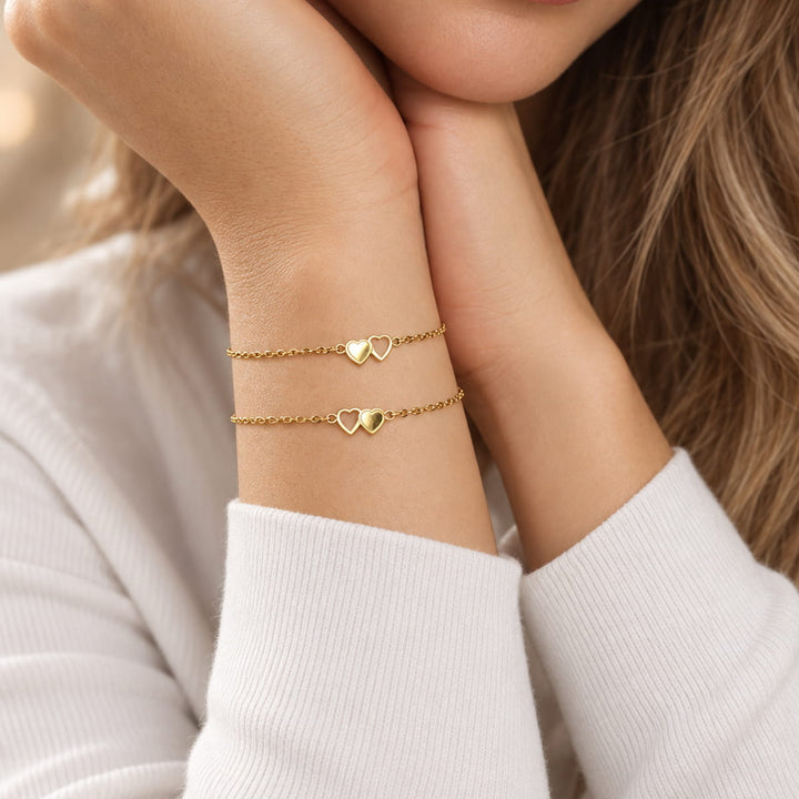 2 Sisters Armbänder Set | 18K vergoldet