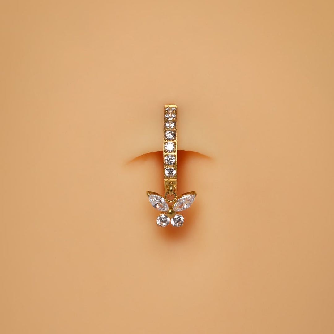 Anti-allergisches bauchnabelpiercing schmetterling wasserfest titan