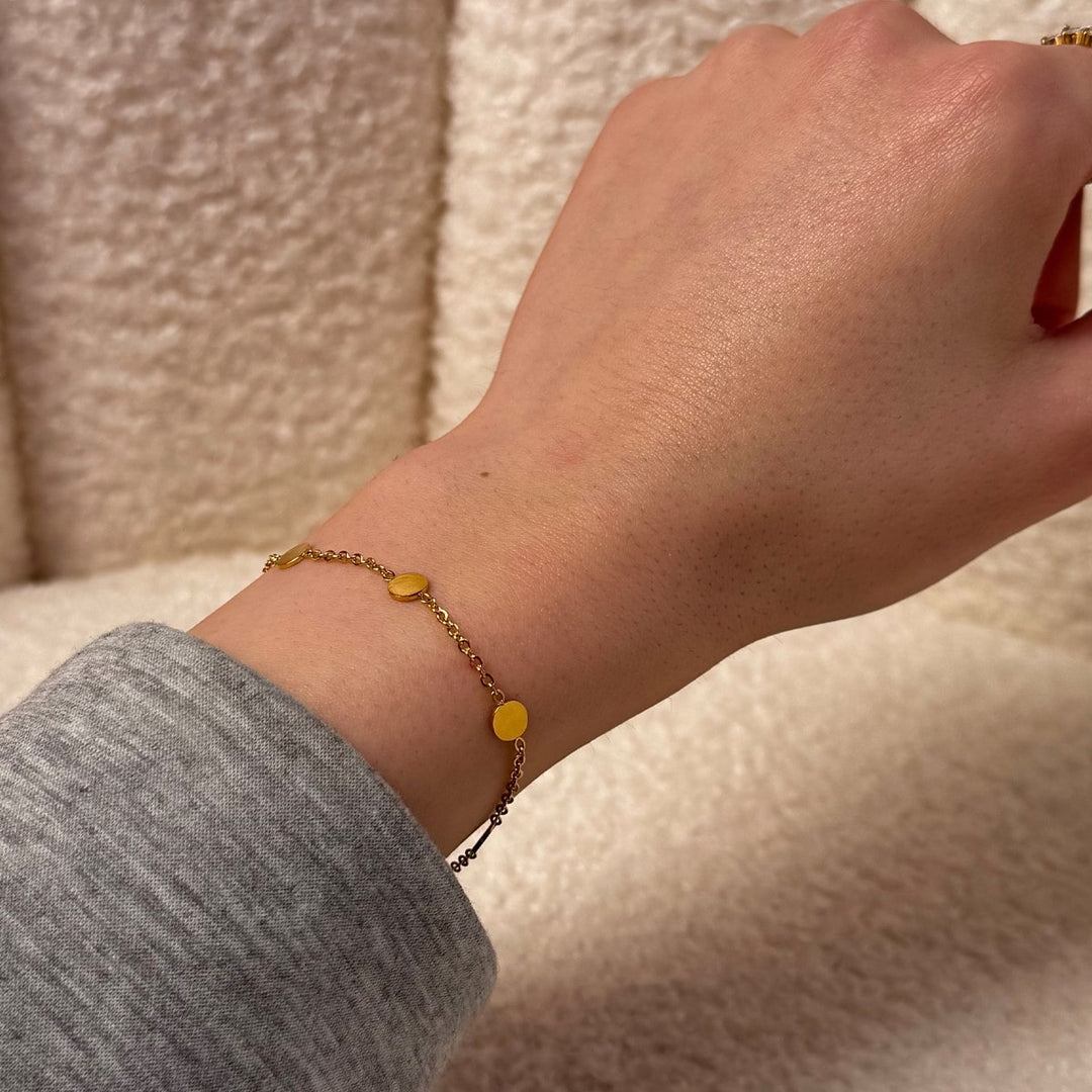Armband mit Plättchen vergoldet wasserfest
