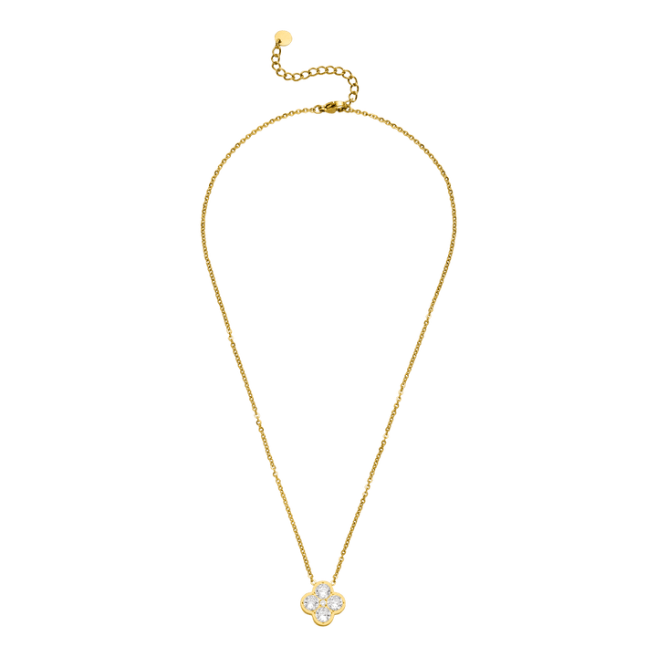 Crystal Clover Kette | 18K vergoldet