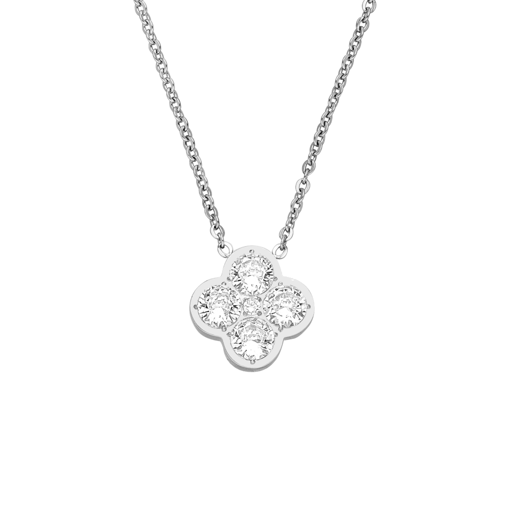 Crystal Clover Kette | 18K vergoldet