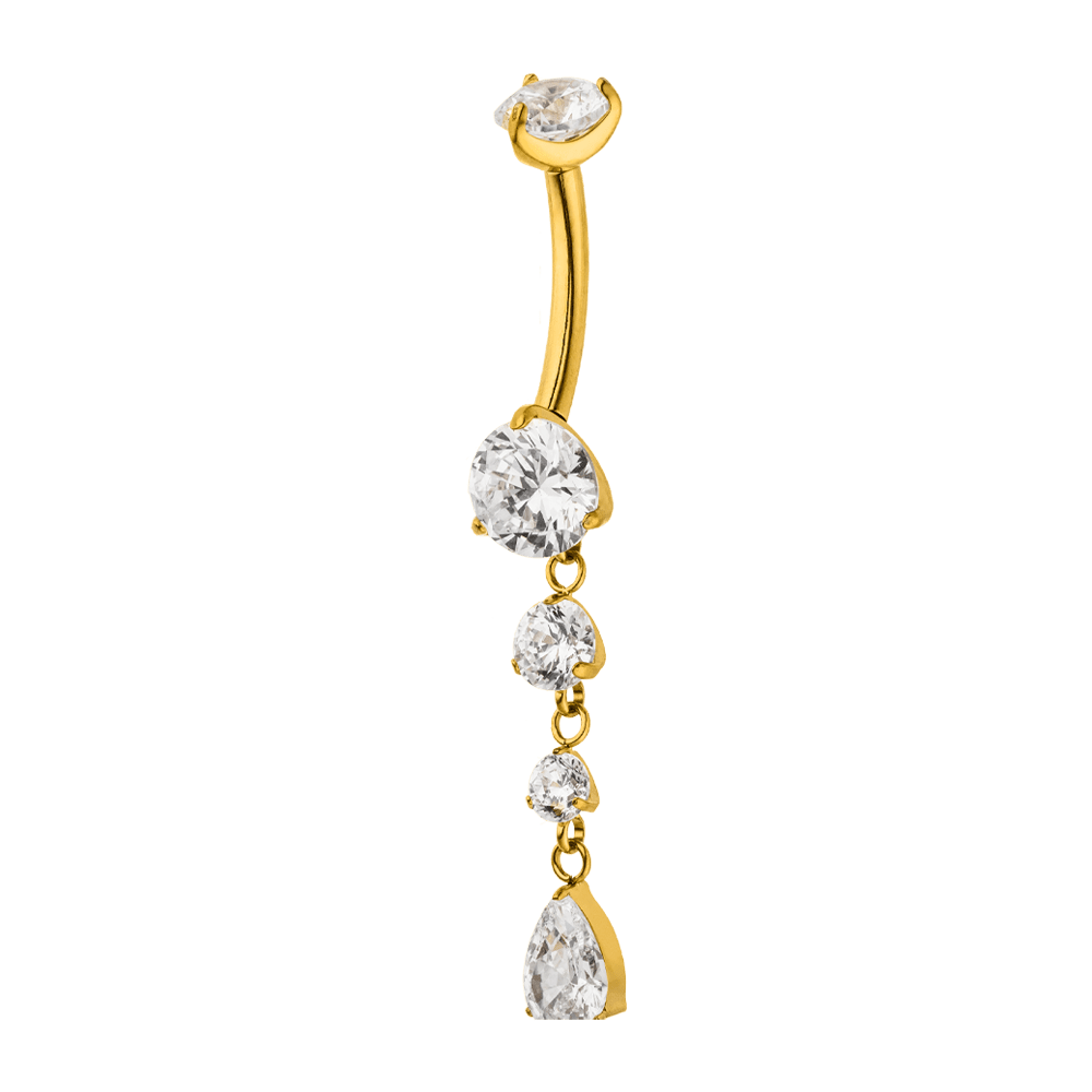 bauchnabelpiercing vergoldet titan zirkoniasteinchen wasserfest 