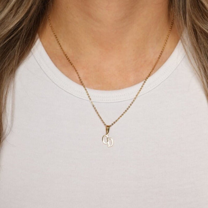 Zwei Buchstaben Monogramm Kette Damen