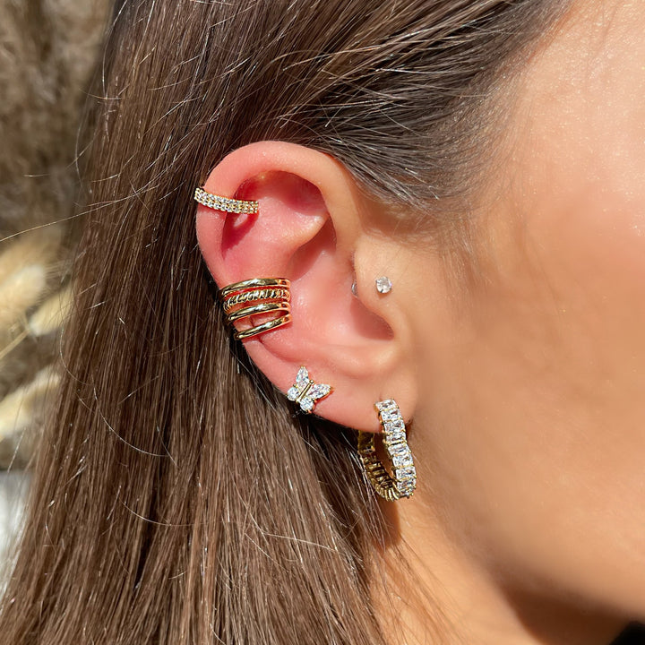 Ohrklemme Echtsilber 925 Ear Cuff vergoldet