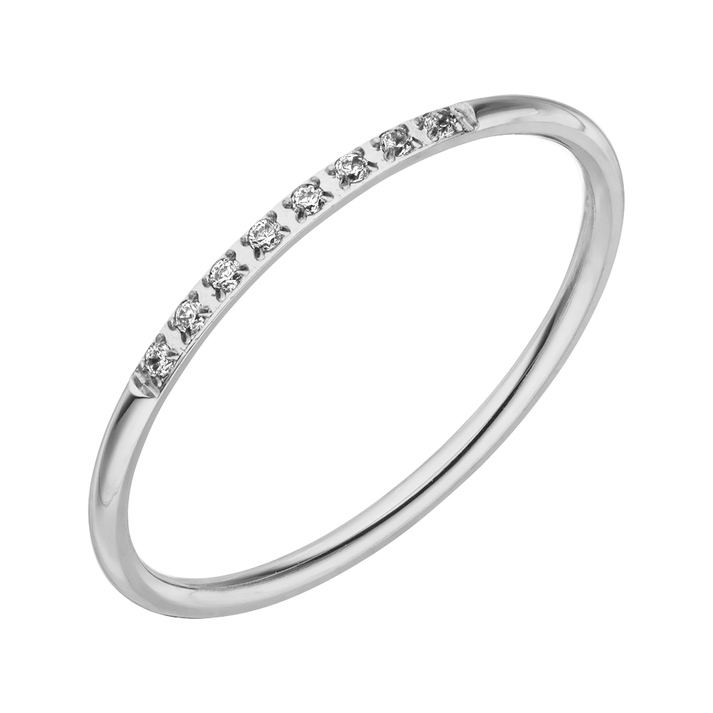 eleganter Ring Zirkonia Steine hochglanz poliert