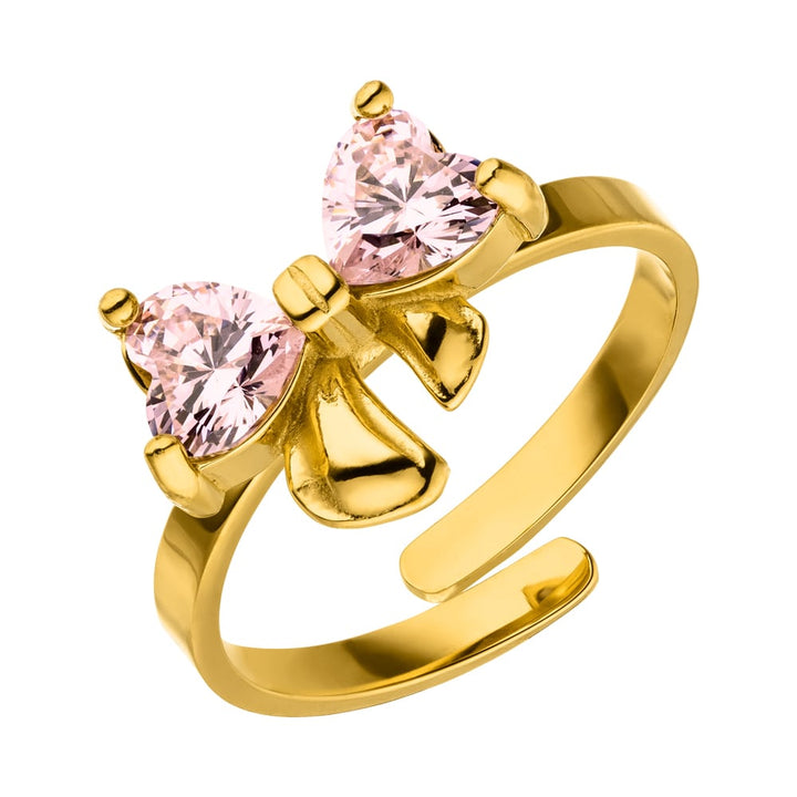 Schleifen Ring verstellbar Edelstahl wasserfest Steinchen