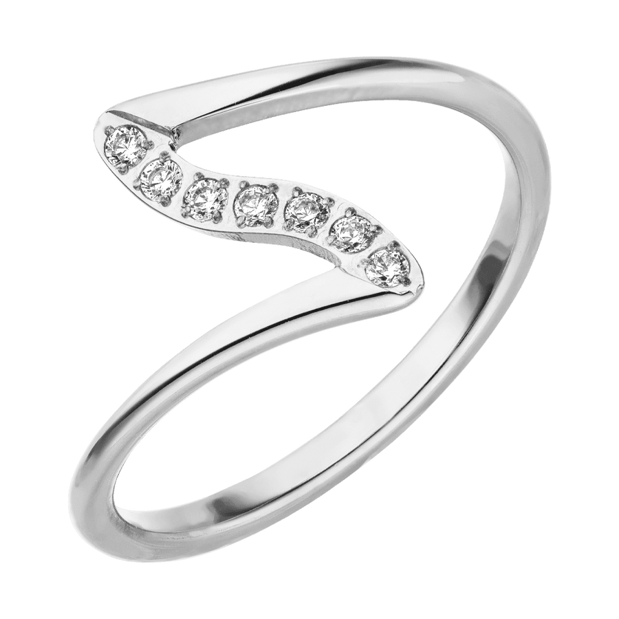funkelnder schmaler Ring silber Edelstahl 