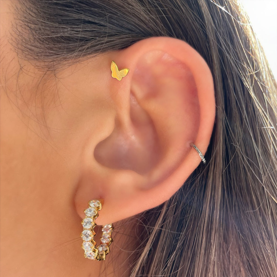 Labret Piercing forward helix wasserfest Schmetterling Titan